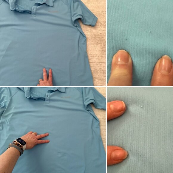 Columbia Polo Shirt Size XL Light Blue Short Sleeve Performance Fabric - Picture 6 of 13